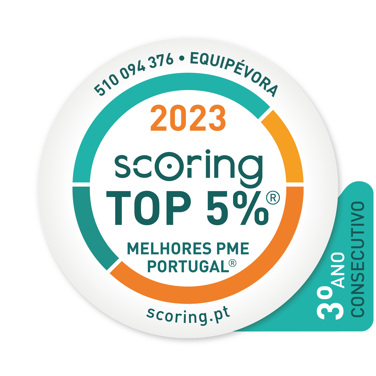 Selo de sustentabilidade financeira Top 5% PME 2023